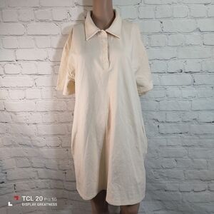 SMASH & TESS Pale Yellow COURT DRESS S Mini Collared Preppy Polo